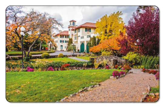 picture of the columbia gorge hotel and the grounds